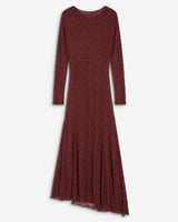Robe longue en dentelle froncée cherry Bianca