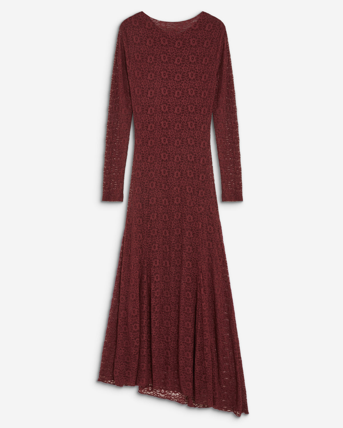 Robe longue en dentelle froncée cherry Bianca