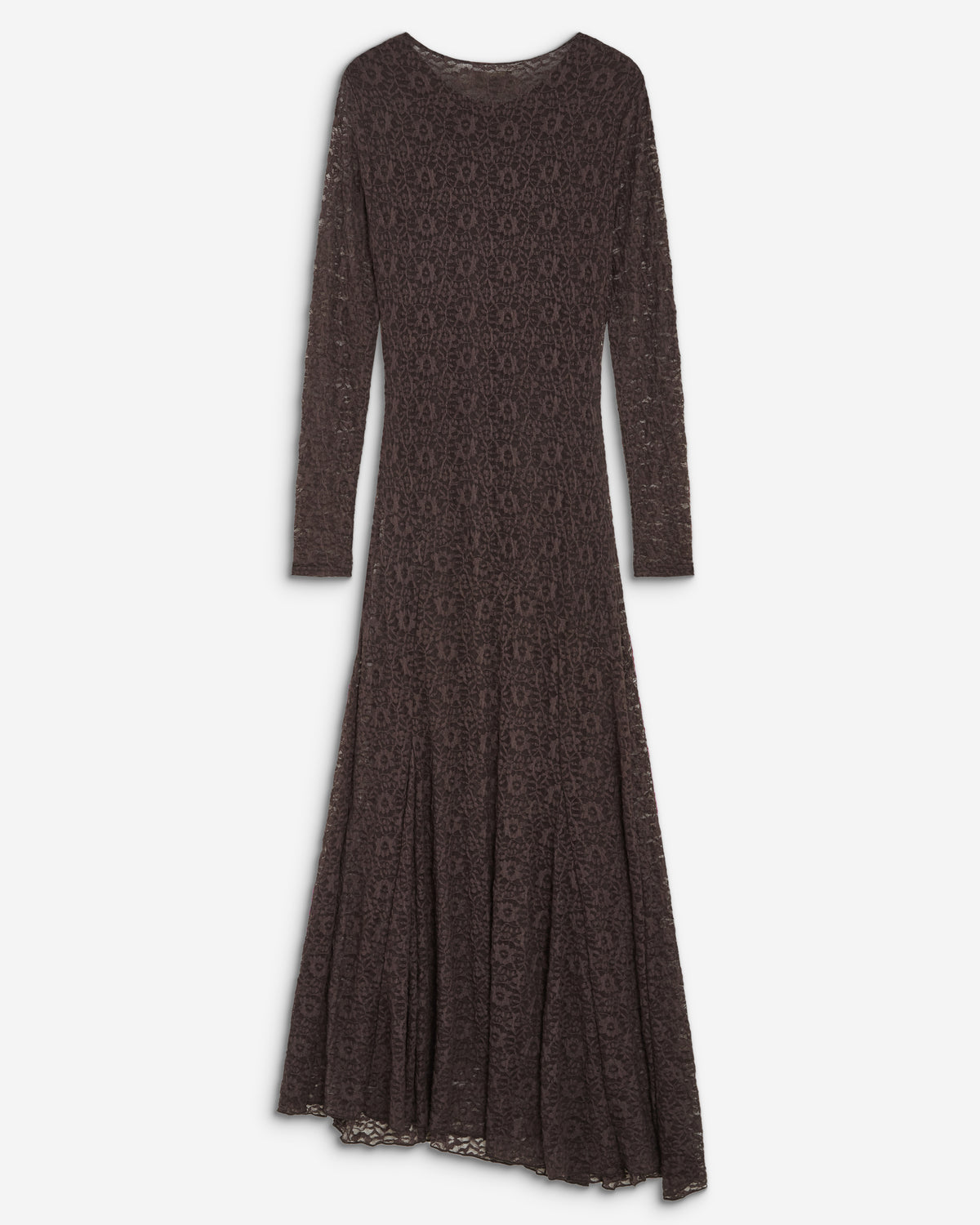 Vestido largo de encaje chocolat Bianca