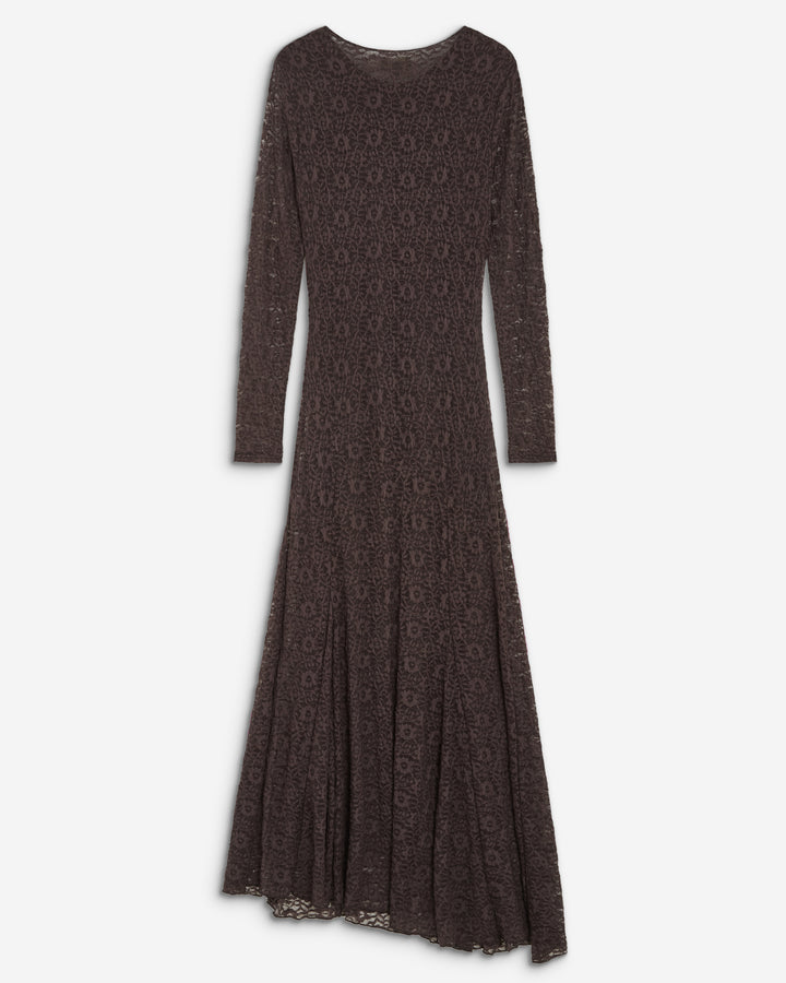 Vestido largo de encaje chocolat Bianca