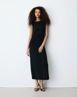 Lurex jersey midi dress noir Brigitte