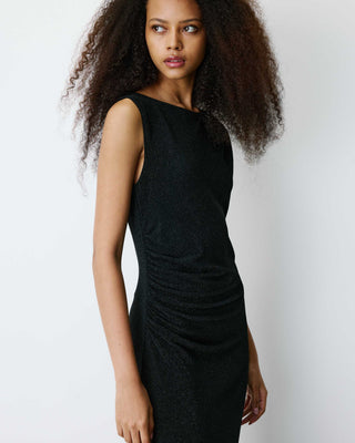 Lurex jersey midi dress noir Brigitte