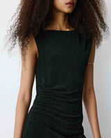 Lurex jersey midi dress noir Brigitte