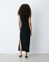 Lurex jersey midi dress noir Brigitte