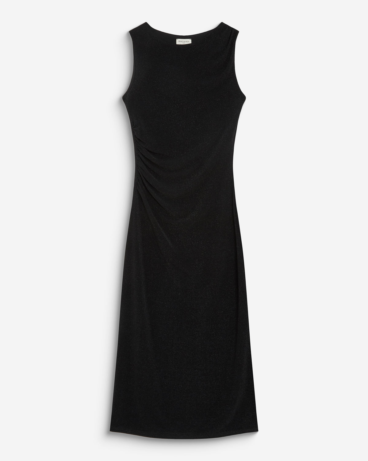 Lurex jersey midi dress noir Brigitte
