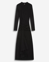 Robe longue ajustée dos nu à nœud devant noir Britney