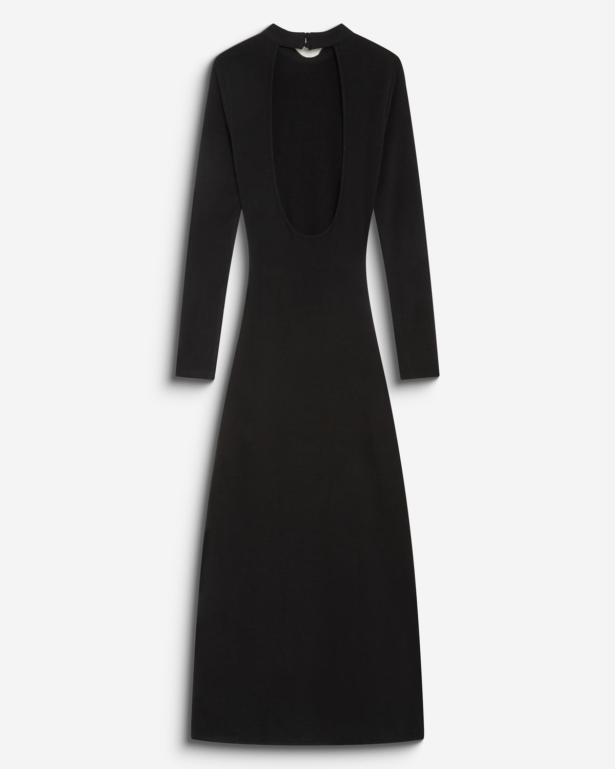 Robe longue ajustée dos nu à nœud devant noir Britney