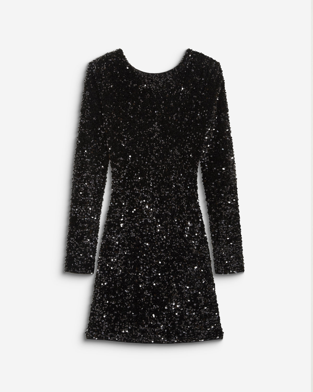 Robe fourreau courte à sequins dos nu noir Bahia