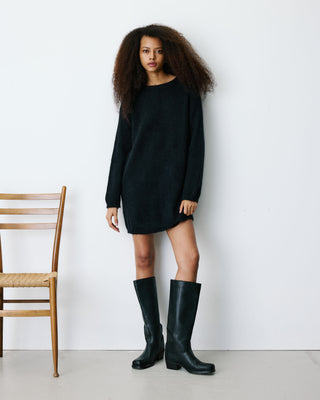 Knitted dress with lace back noir Beckham