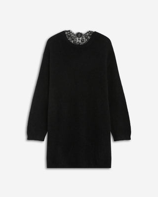 Knitted dress with lace back noir Beckham