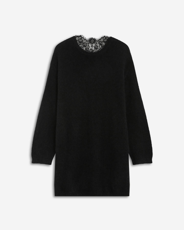 Knitted dress with lace back noir Beckham