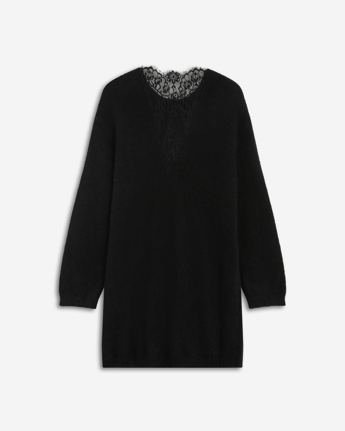 Knitted dress with lace back noir Beckham