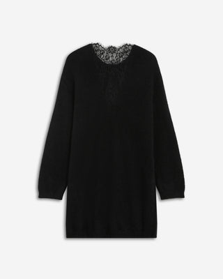 Knitted dress with lace back noir Beckham