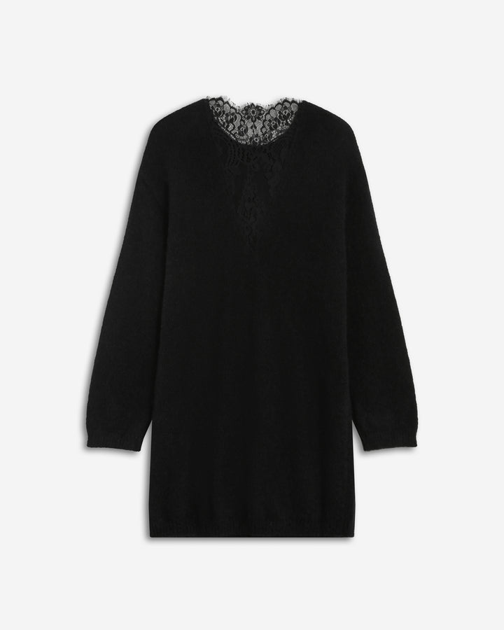 Knitted dress with lace back noir Beckham