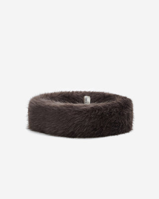 Bandeau en fausse fourrure douce chocolat Bambi