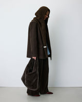 Faux fur bag chocolat Bobby