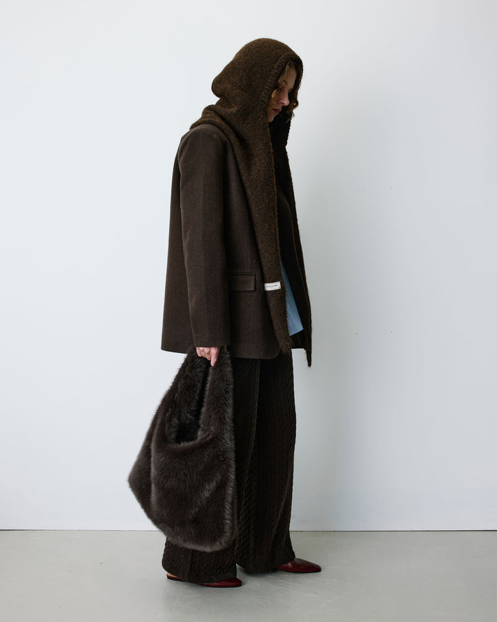 Faux fur bag chocolat Bobby