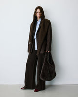 Faux fur bag chocolat Bobby