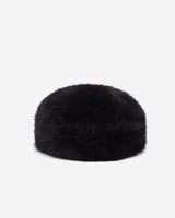 Gorro de pelo sintético redondo em pelo sintético preto Benito