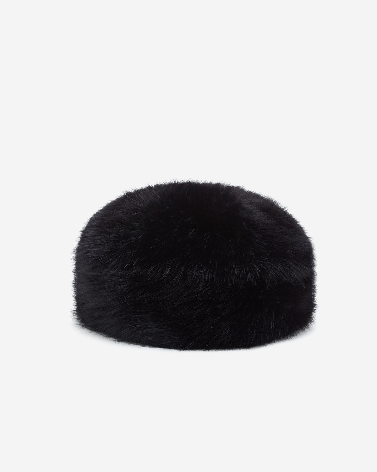 Gorro de pelo sintético redondo em pelo sintético preto Benito