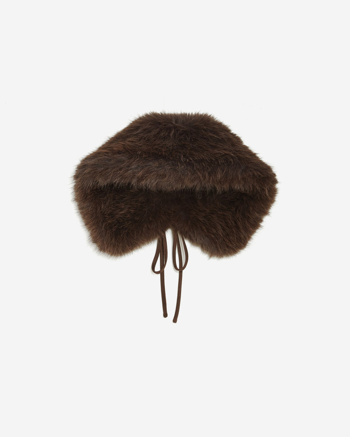 Faux fur collar chocolat Baron