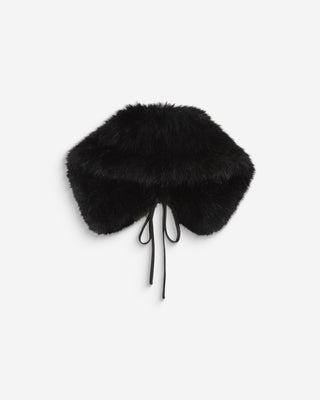 Faux fur collar noir Baron