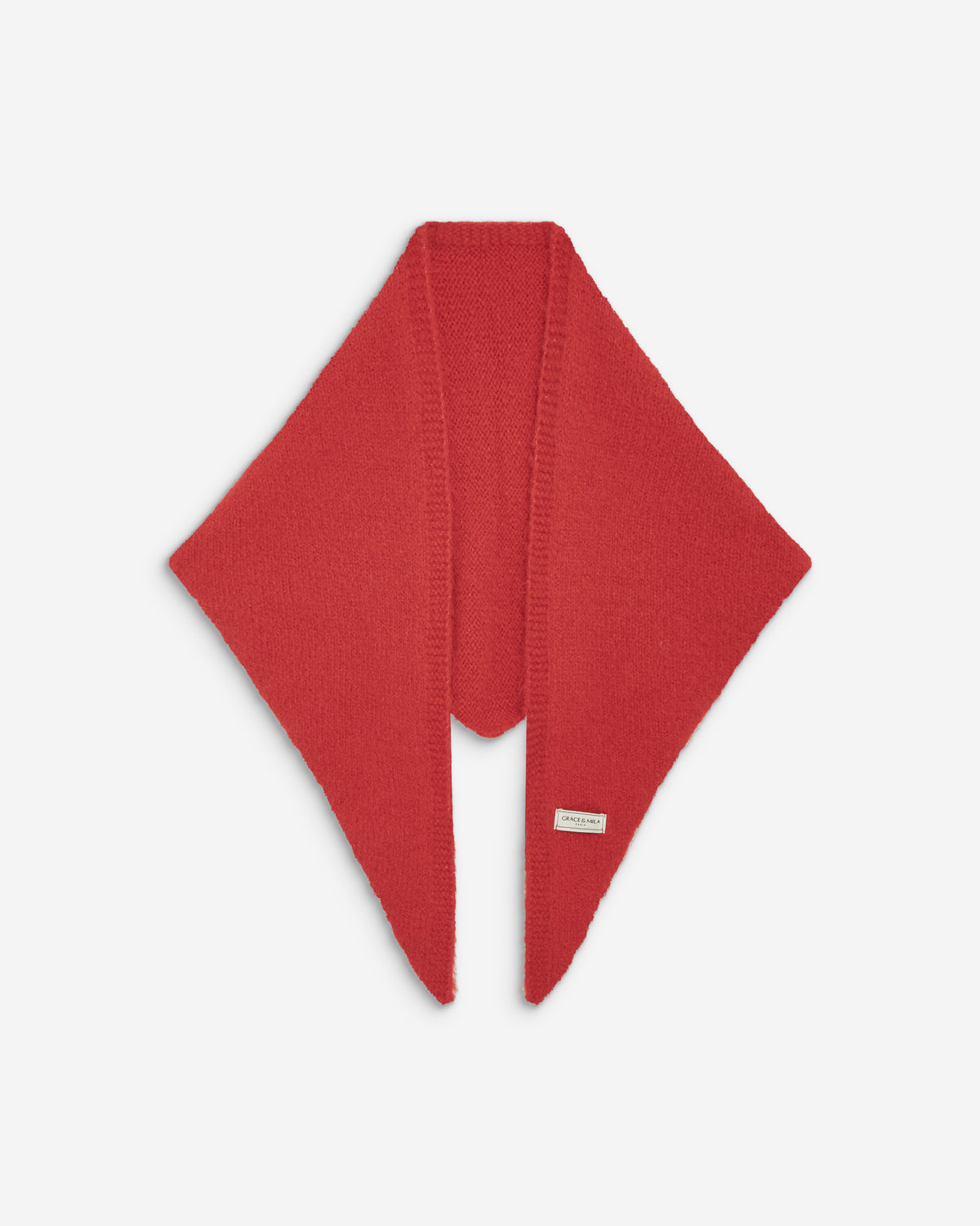 Knitted triangle scarf rouge Bonnie