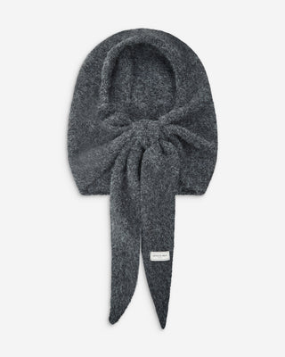 Écharpe capuche en maille tricotée anthracite Briony