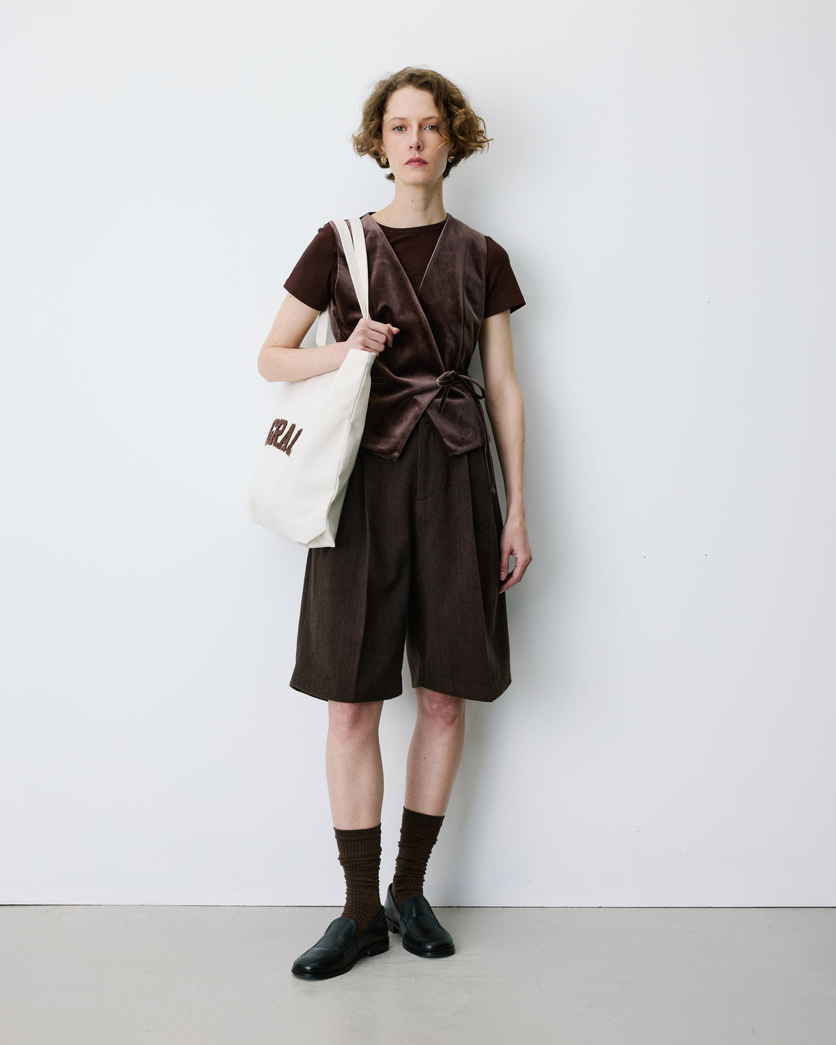 Large canvas tote bag ecru Brave