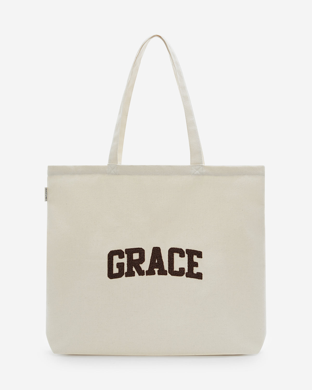 Large canvas tote bag ecru Brave