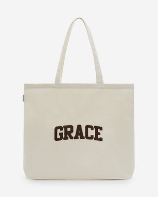 Large canvas tote bag ecru Brave