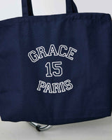 Printed logo canvas tote bag marine Bright
