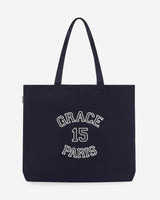 Printed logo canvas tote bag marine Bright