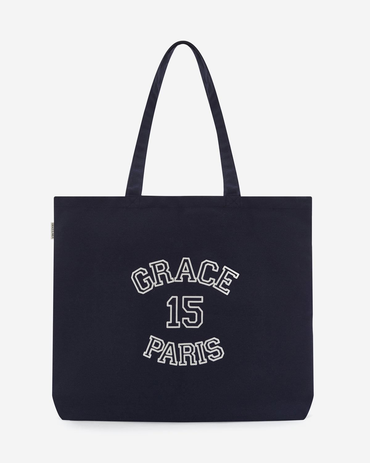Printed logo canvas tote bag marine Bright