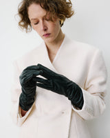 Gants en cuir d’agneau doublés noir Blaine