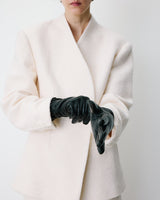 Gants en cuir d’agneau doublés noir Blaine