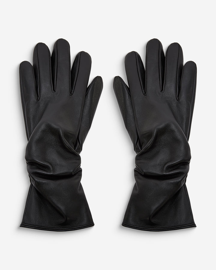 Gants en cuir d’agneau doublés noir Blaine