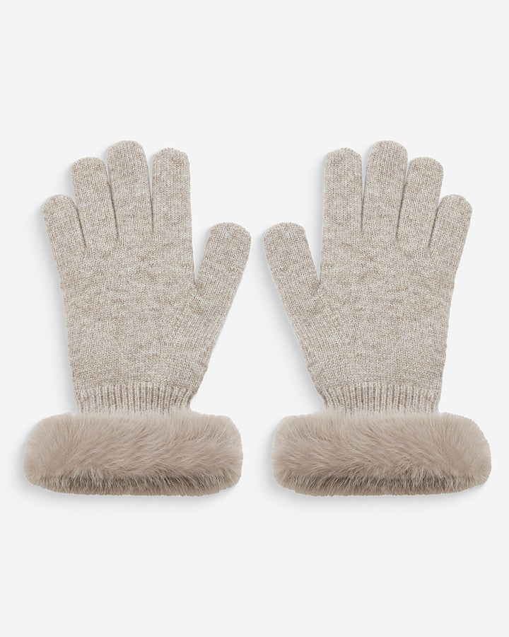 Gants en maille poignets fausse fourrure grege Brixton