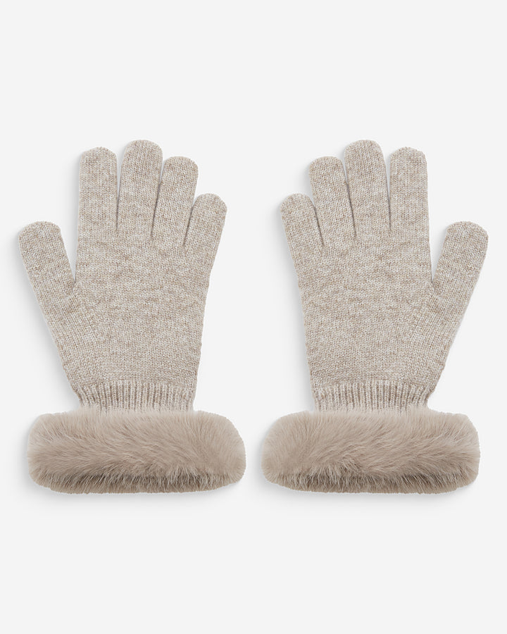 Gants en maille poignets fausse fourrure grege Brixton