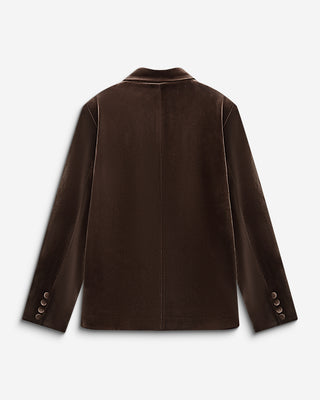 Blazer large en velours à double boutonnage chocolat Bradley