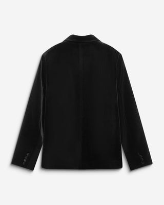 Blazer large en velours à double boutonnage noir Bradley