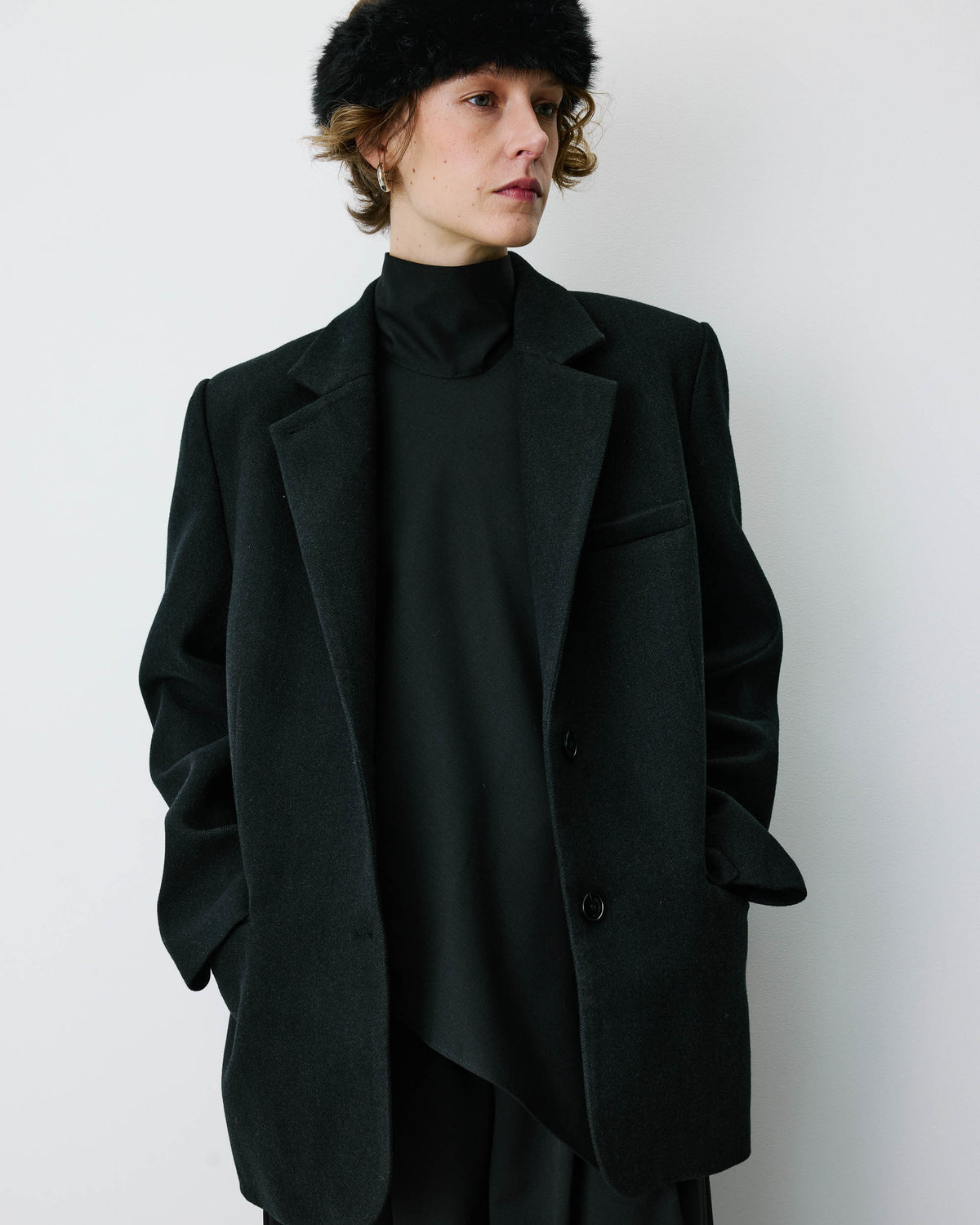 Blazer oversize structuré à boutons au dos carbone Behati