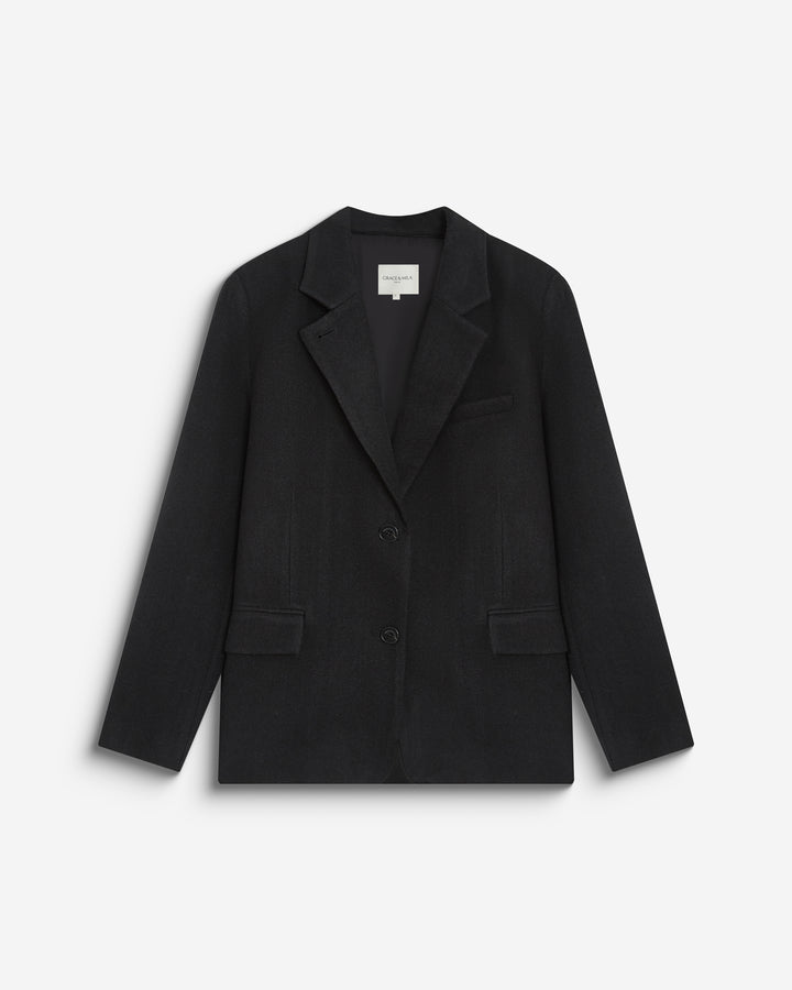 Blazer oversize structuré à boutons au dos carbone Behati
