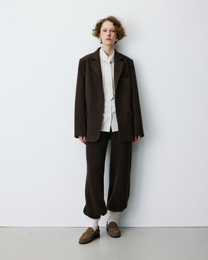 Oversized open-back blazer chocolat Behati