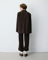 Oversized open-back blazer chocolat Behati