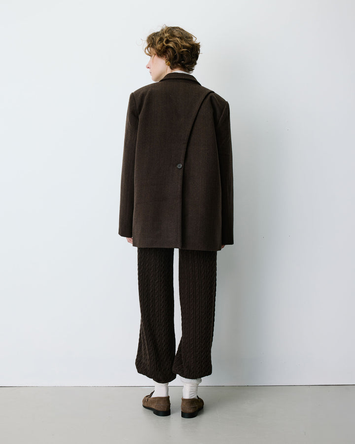 Oversized open-back blazer chocolat Behati