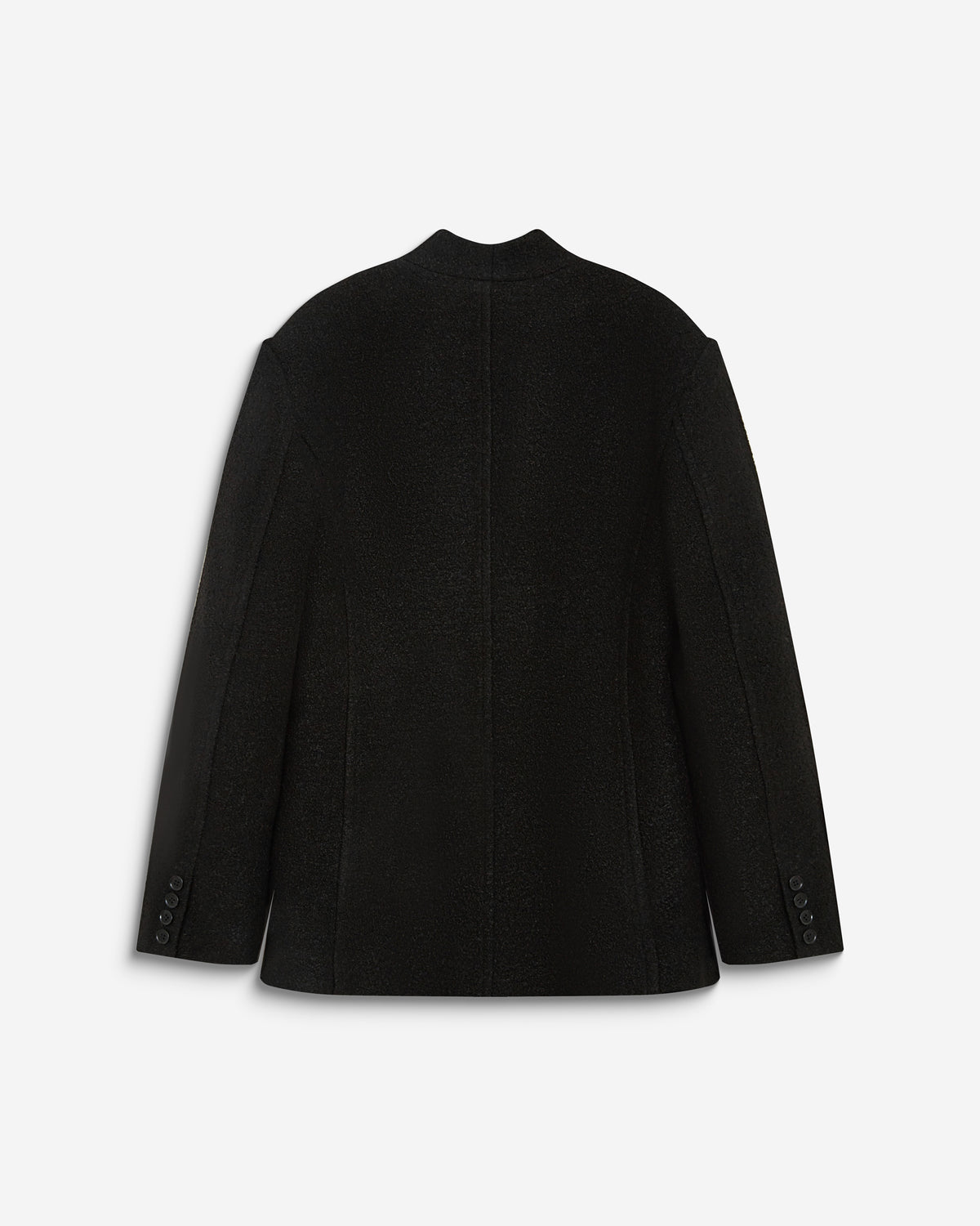 Blazer croisé en laine mélangée sans revers noir Berlin