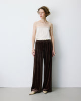 Pantalon tailleur oversize en velours chocolat Benson