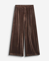 Pantalon tailleur oversize en velours chocolat Benson