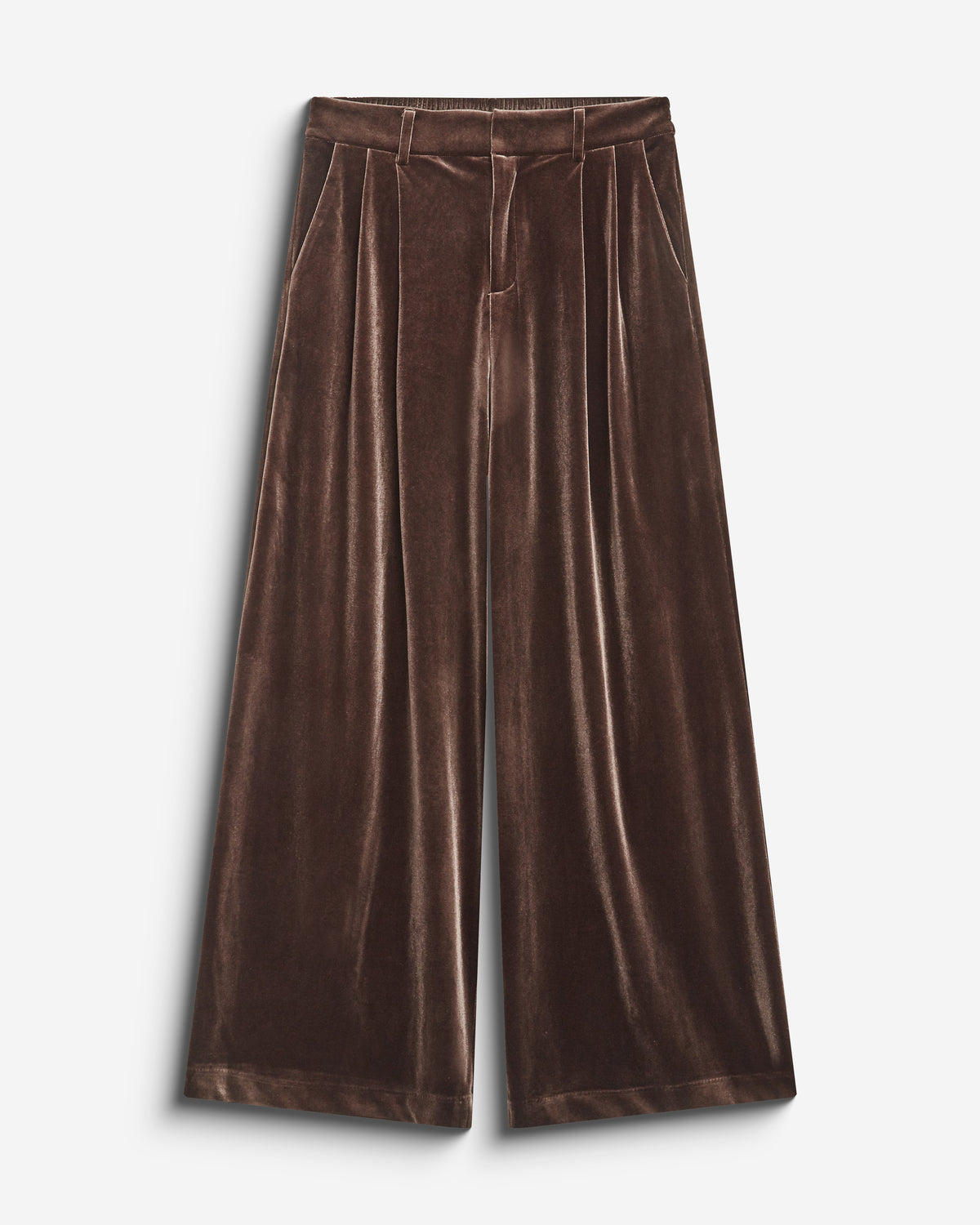 Pantalon tailleur oversize en velours chocolat Benson